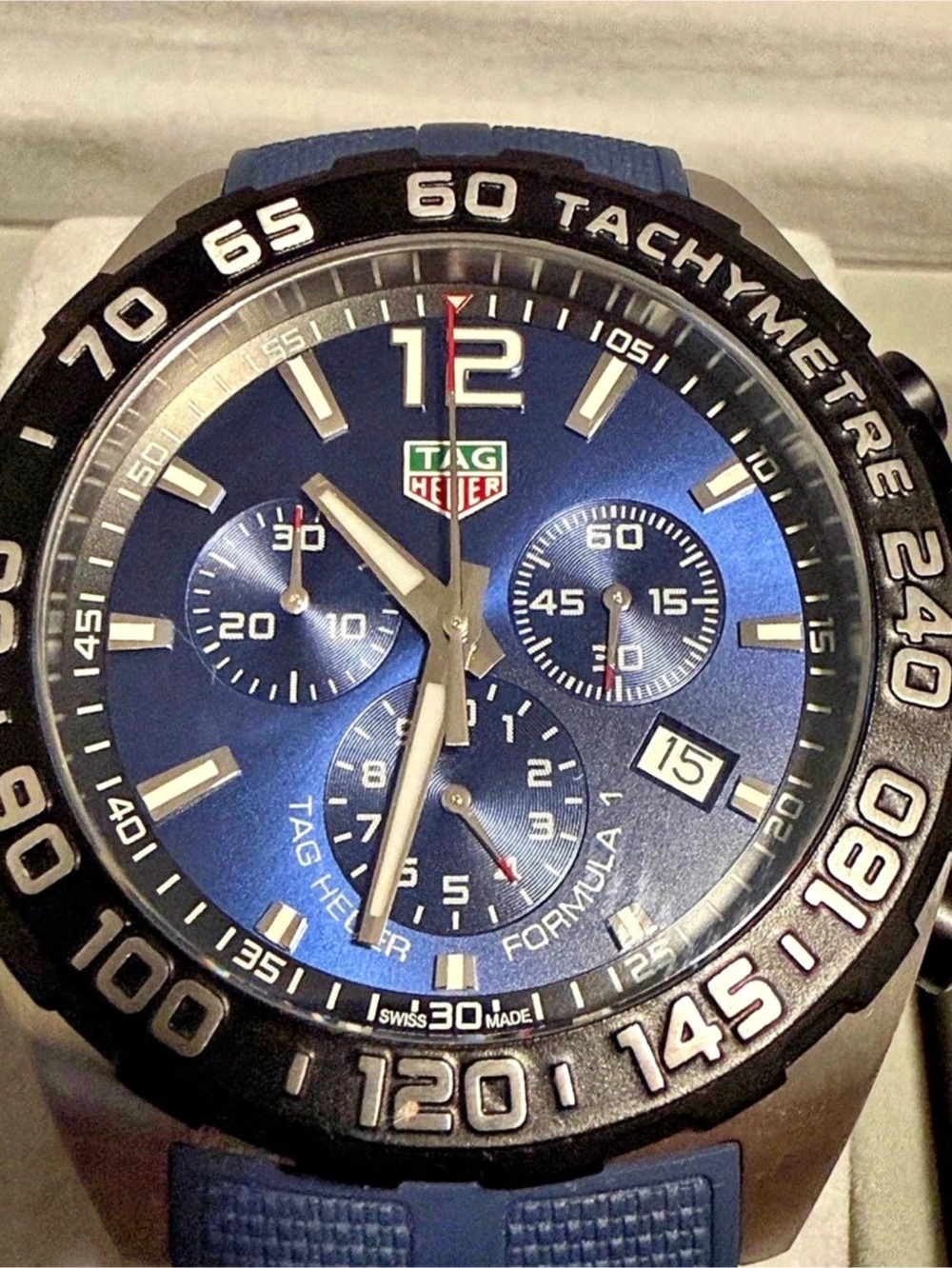 TAG Heuer Formula 1 Chronograph Blue Chronograph Watch Like New.